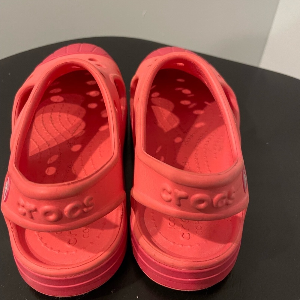coral pink Crocs Bump It clog slip-on shoes for kids size C 12 - Picture 4 of 5